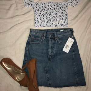 H&M denim skirt size NWT